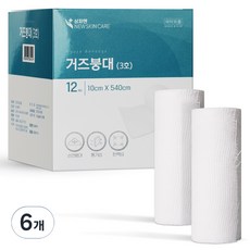 상처엔 뉴스킨케어 한강거즈붕대 개별포장 10 x 540 cm, 6개, 12개입