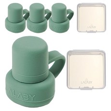 랄라비 실리콘 파우치 토퍼 2P 세트 빨대컵부속용품, 2세트, 토퍼2P(Green)+케이스