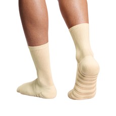 里圖 透氣涼感運動中筒襪, 奶油黃, 1個