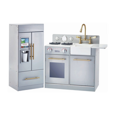 TEAMSON 小廚師雀兒喜現代風玩具廚房, 銀灰色, 1個