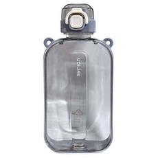 UdiLife 優的生活大師 扁型水壺, 750ml, 淺灰色, 1個