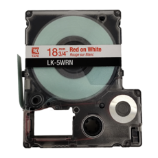 EPSON 台灣公司貨 標籤帶 C53S655402 LK-5WRN 18mm, 白底紅字, 9m