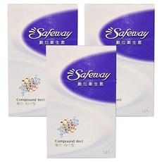 Safeway 衛生套 複合4in1型 52mm, 12個, 3盒