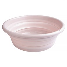 E.City 居家戶外可攜式多功能折疊收納水盆, 粉色, 中