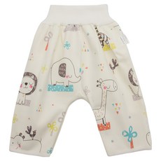 OhBabyLying 兒童款寶寶高腰防水隔尿褲, 4-8歲, L, 動物派對