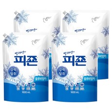 피죤 강력탈취 레귤러 섬유유연제 블루비앙카 리필, 1.6L, 4개