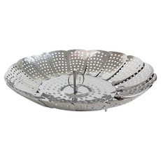 MIKA HOUSE 橘之屋 花形可伸縮蒸盤 適用於電鍋和氣炸鍋 410不鏽鋼 多功能使用, 14cm, 1組