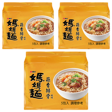 維力 媽媽麵 蒜香排骨風味 80g, 15包