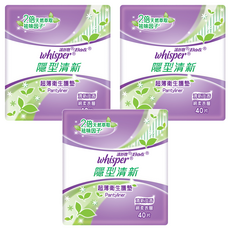whisper 好自在 隱型清新護墊 淡香, 14cm, 40片, 3包