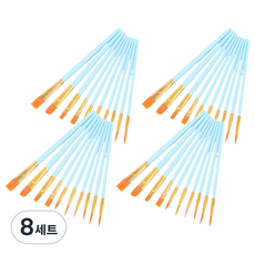 克布朗斯 現代水彩壓克力畫筆10件組 天空藍, 8套, 1.5 x 18 cm