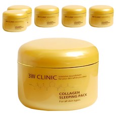 3W CLINIC 膠原蛋白撫紋晚安凍膜 100ml - 深層補水保濕, 提亮膚色, Q彈水嫩肌, 1罐, 6罐