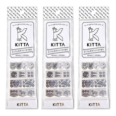 KING JIM 隨身攜帶和紙膠帶 銀箔 KITH010，15x50mm，日本製造, 銀箔 蕾絲, 3個
