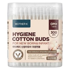 MOTHER-K 100%純棉 兩用棉花棒, 300支, 1盒