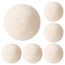 CARNUS 羊毛烘衣球, 6個, 白色