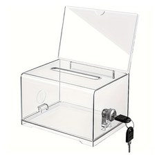 文具談 多用途壓克力投票箱 透明 1入, 1個