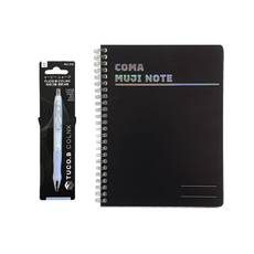 투코비 COLNK 닥터그립 편한샤프 랜덤발송 + 코마 무지노트 스프링 A5 블랙, 0.5mm, 1세트