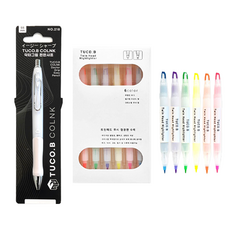 투코비 COLNK 닥터그립 편한샤프 랜덤발송 + 트윈헤드 투시 형광펜 6종 세트, 0.5mm, 1개