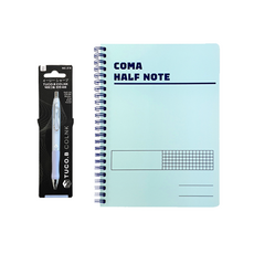 투코비 COLNK 닥터그립 편한샤프 랜덤발송 + 코마 하프노트 스프링 B5 스카이, 1세트, 0.5mm