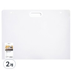 deLi 得力 透明PP圖畫紙收納文件袋 4開, 2個, 透明白色