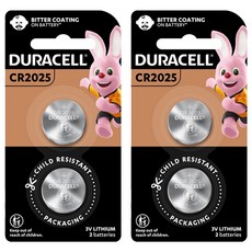 DURACELL 金頂 鋰電池 CR2025 Set 2個, 優質密封技術 防止漏液, 2入, 2組