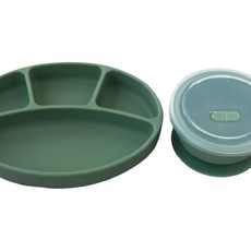 블루마마 실리콘 유아식기 흡착 2종 세트, 민트, 흡착식판 + 흡착볼, 1개