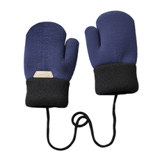 兒童掛脖加絨加厚手套 藏青色, 4 ~ 8歲