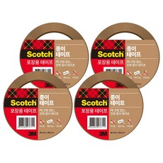 3M Scotch 紙質包裝用封箱膠帶 48mm x 36.5m, 棕色, 4個