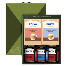 EDIYA COFFEE 美式咖啡&拿鐵3號禮盒, 1套, 原味美式咖啡 2入 + 冰美式咖啡 + 咖啡拿鐵 + 香草拿鐵