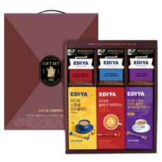 EDIYA COFFEE 美式咖啡&三合一咖啡 2號禮盒, 1套, 6種