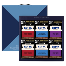EDIYA COFFEE 美式咖啡4號禮盒組 + 提袋, 1套, 原味美式咖啡 2入 + 冰美式咖啡 2入 + 特別版 2入