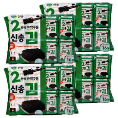 신송 2번씩 바싹 구운김 16p, 64g, 4개