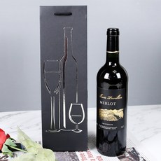 Lead home 酒瓶紙提袋 12入, 黑銀