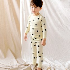 Maykids 童款星星印花30支棉長袖長褲內衣套裝