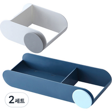 모나코올리브 델리 드라이기 홀더 2종 세트, 2세트, 화이트(싱글), 터키블루(더블)