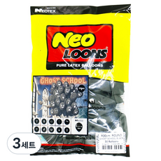 네오룬스 네오텍스 고스트 스쿨 인쇄 할로윈풍선 10종 x 3p 세트, 블랙, 3세트