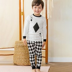 Maykids 童款撲克牌Ace印花30支彈力棉居家長袖衣褲組