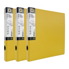 Orange Office 橙色辦公室新材料D環活頁夾3cm 3孔, 黃色的, 3個