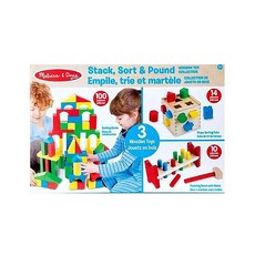 Melissa&Doug 瑪莉莎 益智彩色積木大組 124片, 限定款, 1組
