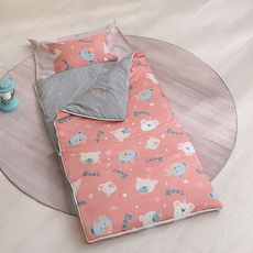 Hong Yew Bedding 鴻宇寢飾 兒童睡袋 防蹣抗菌精梳棉 台灣製 2216, 麻吉熊粉