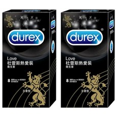 durex 杜蕾斯 熱愛裝衛生套 王者型, 8入, 2盒