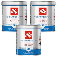 일리 디카페인 그라운드 분쇄커피, 125g, 3개