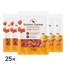 더캣 고양이 마블링 슬라이스 간식, 혼합맛(연어/치즈), 50g, 25개