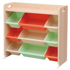 IRIS OHYAMA 愛麗思歐雅瑪 木質天板童心玩具收納架 1組, 紅蘿蔔, 4層