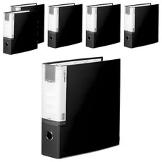 Heemang 合紙D型環3孔活頁夾, 黑色, 6個