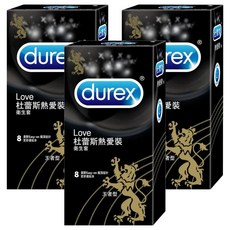 durex 杜蕾斯 熱愛裝衛生套 王者型, 8入, 3盒