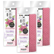minono 米諾諾 薔薇活膚沐浴巾 台灣製造 去角質 沐浴清潔, 顏色隨機, 1入, 3入