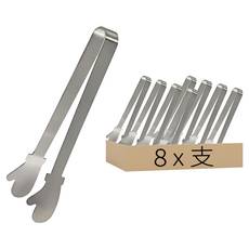 食物夾 不鏽鋼 12 x 2.5cm, 銀色, 8支