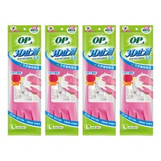 OP 3D止滑手套, 粉紅色, L(38 x 9.5cm), 4雙