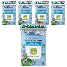 리콜라 스위스 글라시어 민트 허브캔디, 40g, 5개
