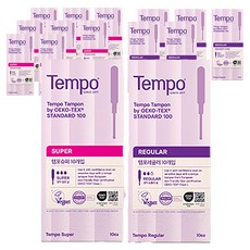 템포 체내형 생리대 슈퍼 10개입 3p + 레귤러 10개입 2p, 3세트